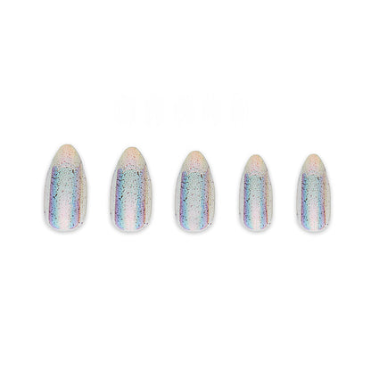 Stardust press-on nails on hand - lifestyle photo, butter yellow finish