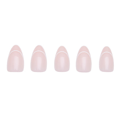 Heavenly press-on nails close-up texture detail - french tip finish, US shipping