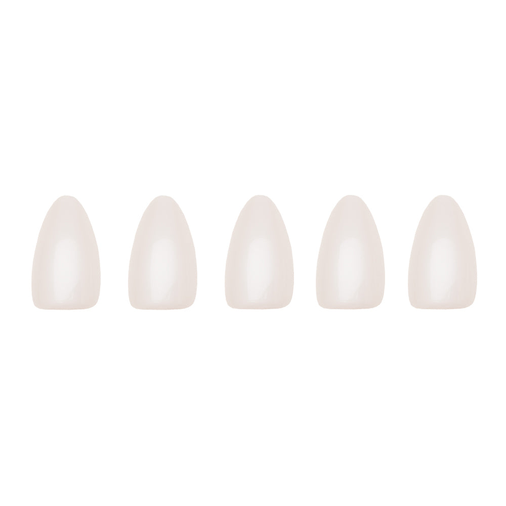 Hailey press-on nails close-up texture detail - milky cloud dancer finish, US shipping