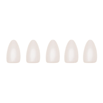Hailey press-on nails close-up texture detail - milky cloud dancer finish, US shipping