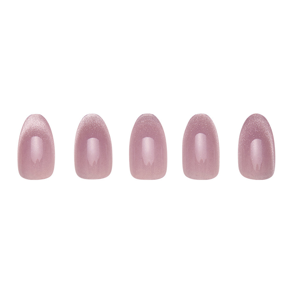 Fairy Dust press-on nails close-up texture detail - cat-eye velvet finish, US shipping