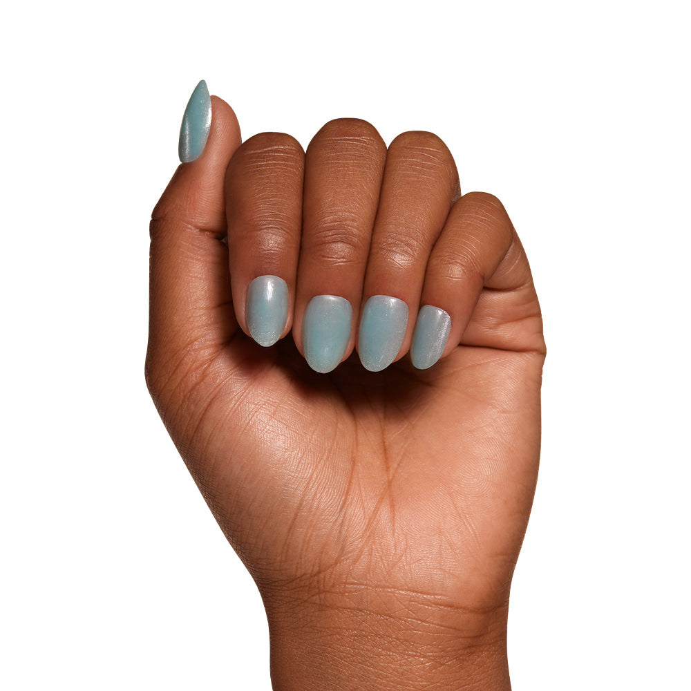 Unicorn Tears press-on nail set - XS to L sizing, cat-eye velvet design