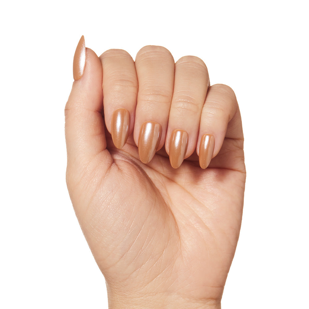 Maple Glaze press-on nails close-up texture detail - jelly glaze finish, US shipping