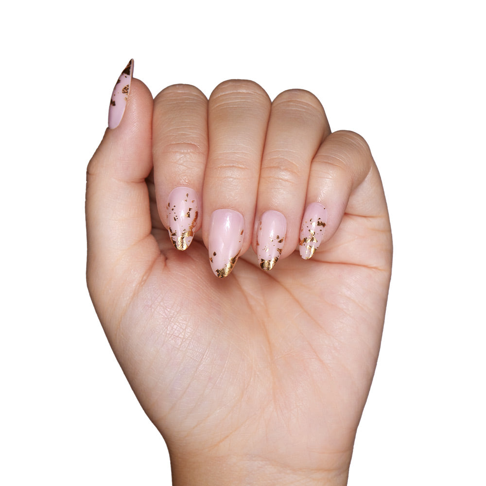 24K press-on nails - image 5 of 9, pearl-shift almond