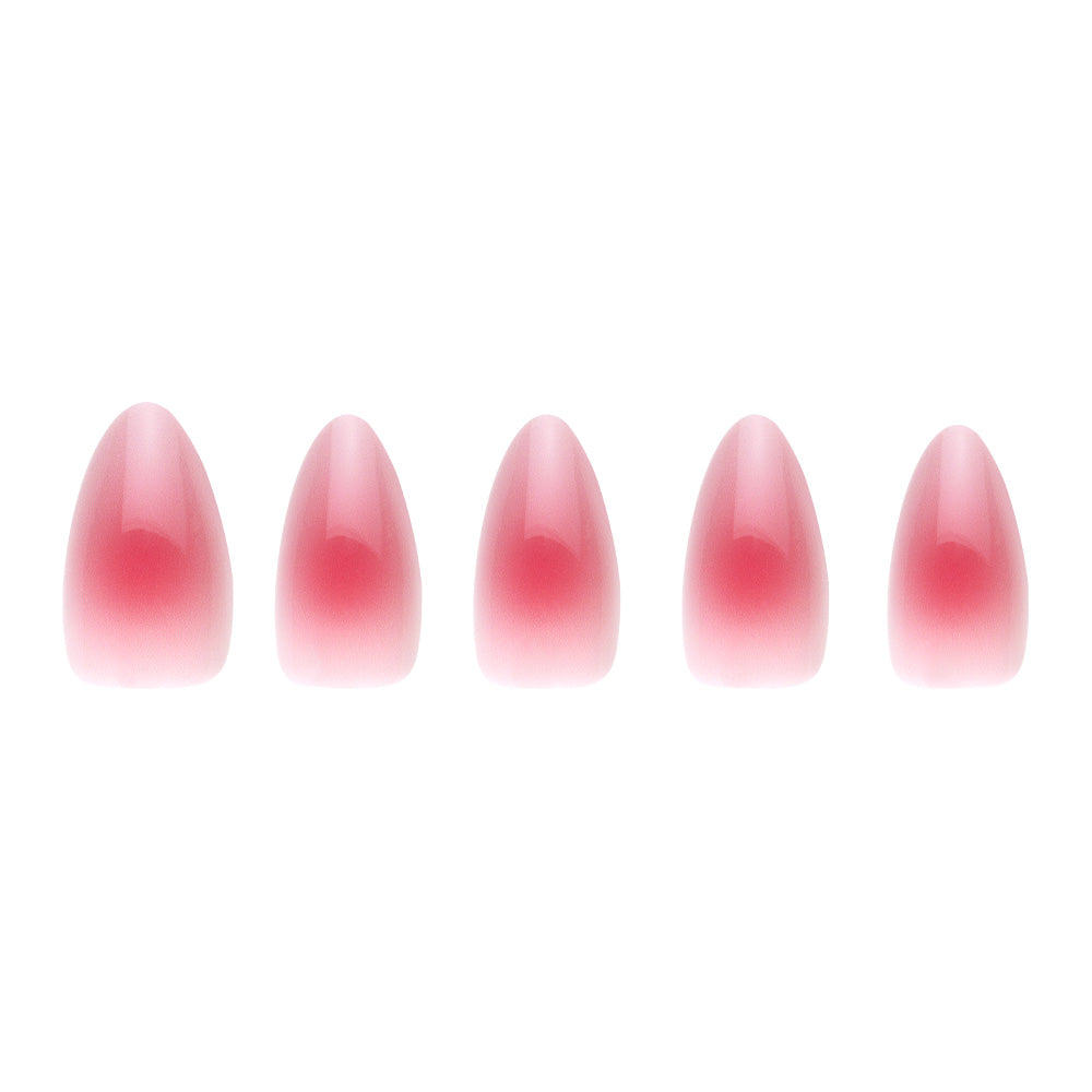 Blushing Aura press-on nails close-up texture detail - watercolor aura finish, US shipping