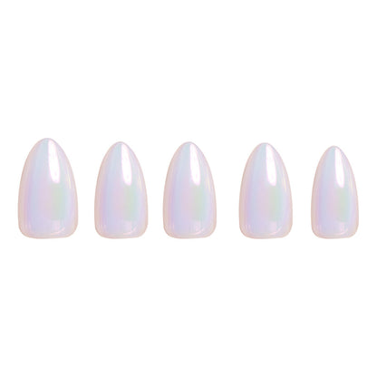 Entranced press-on nails close-up texture detail - milky cloud dancer finish, US shipping