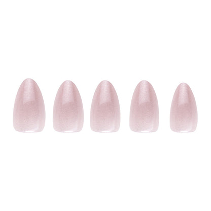 Selenite press-on nails close-up texture detail - cat-eye velvet finish, US shipping