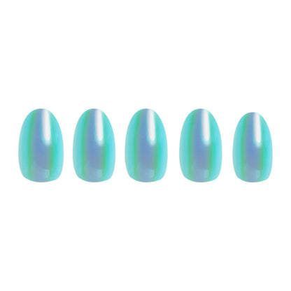 Siren press-on nails close-up texture detail - pearl-shift finish, US shipping