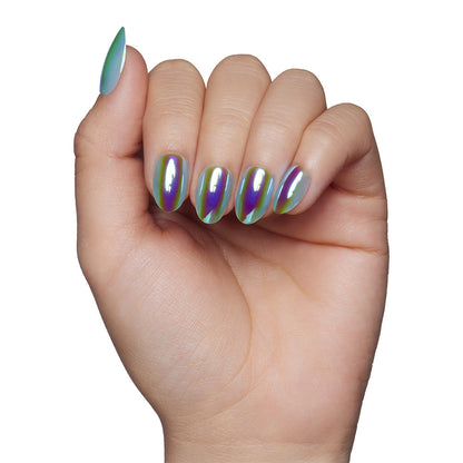 Siren press-on nail set - XS to L sizing, pearl-shift design