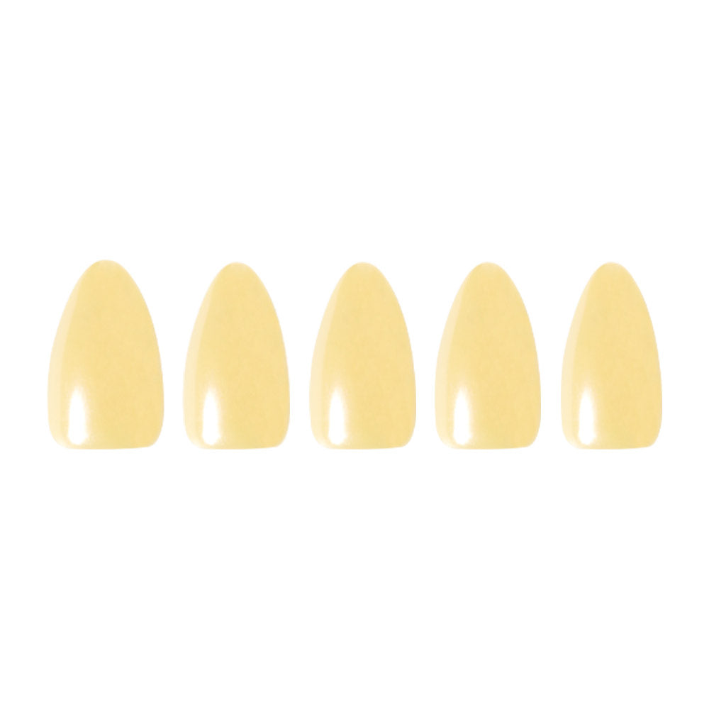 Yellow Pop press-on nails close-up texture detail - butter yellow finish, US shipping