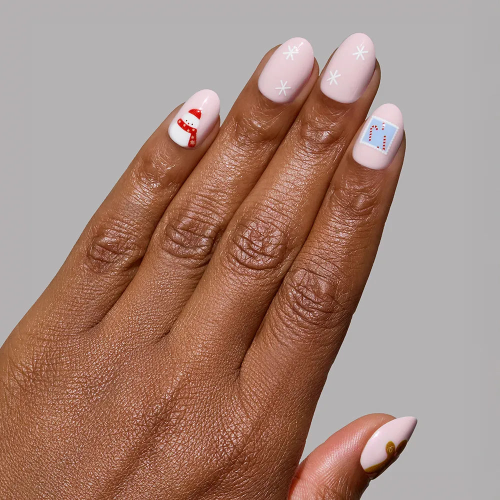 Cocoa & Kisses press-on nail set - XS to L sizing, soft neutral design