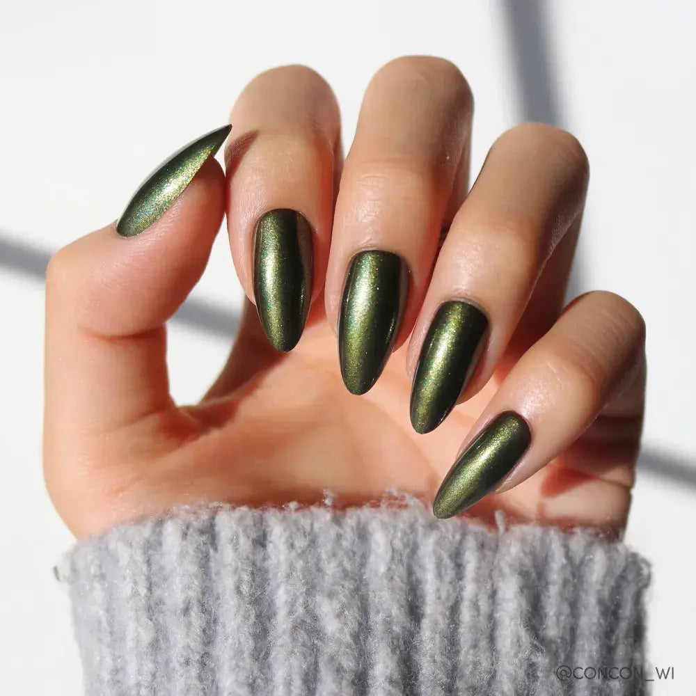 Cutie Pine milky cloud dancer press-on nails - almond shape, front view