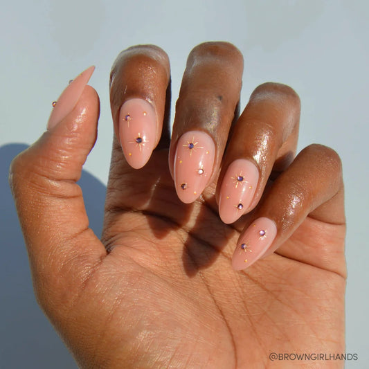 Pink Comet 3d sculptural press-on nails - almond shape, front view