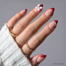 Ruby Ribbons milky cloud dancer press-on nails - almond shape, front view