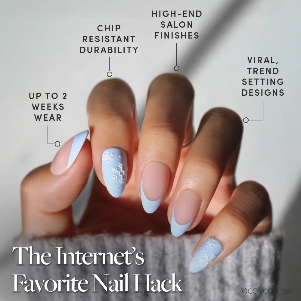 Snow Bunny press-on nails - image 5 of 9, milky cloud dancer almond