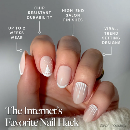 Winter's Tale press-on nails close-up texture detail - milky cloud dancer finish, US shipping