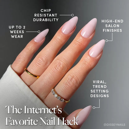 Blush Blanket press-on nail set - XS to L sizing, milky cloud dancer design