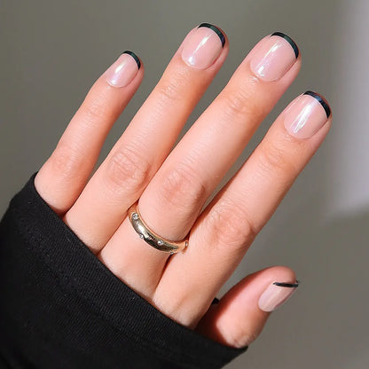 Burnt Miso milky cloud dancer press-on nails - round shape, front view