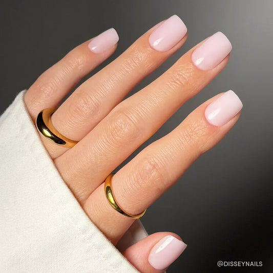 Soft Girl milky cloud dancer press-on nails - square shape, front view
