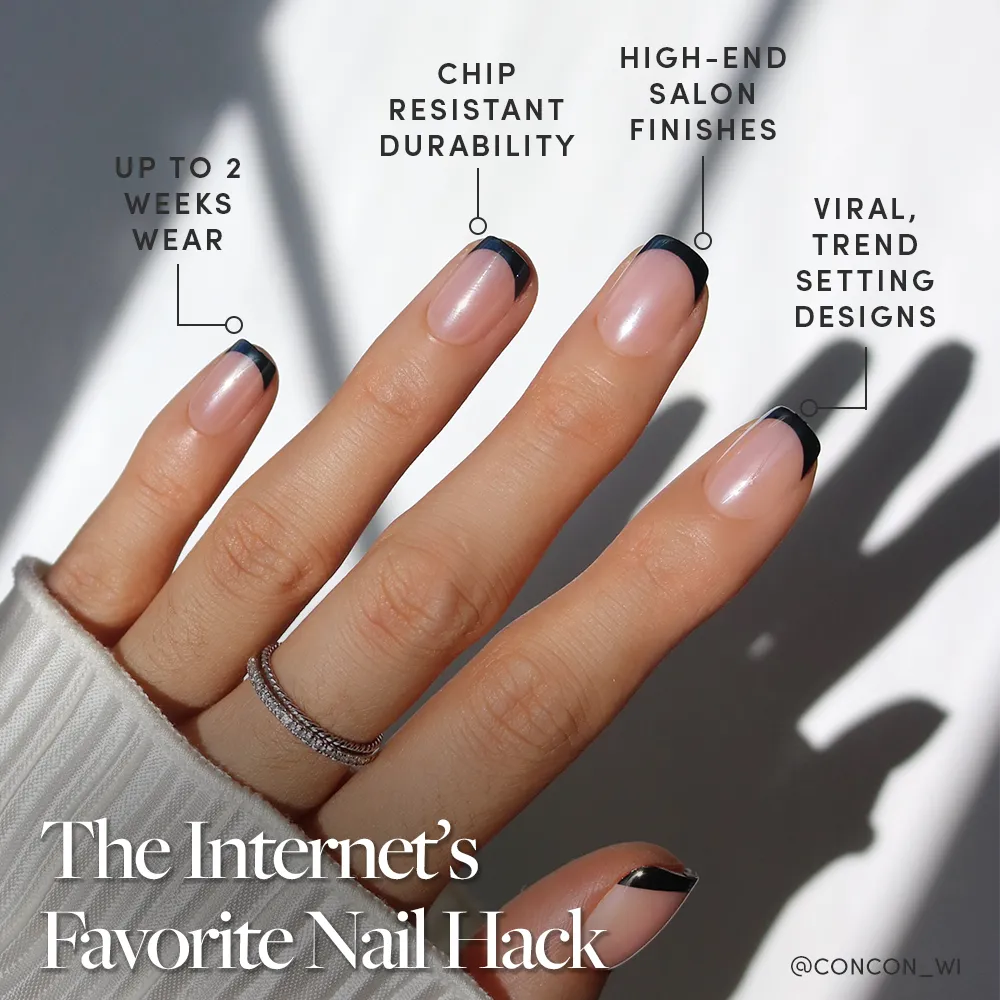 Squid Ink press-on nails close-up texture detail - milky cloud dancer finish, US shipping