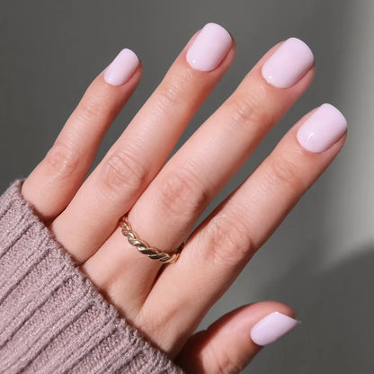 Sweetie Set milky cloud dancer press-on nails - round shape, front view