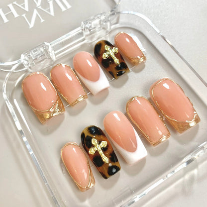 Regal Edge press-on nails close-up texture detail - milky cloud dancer finish, US shipping