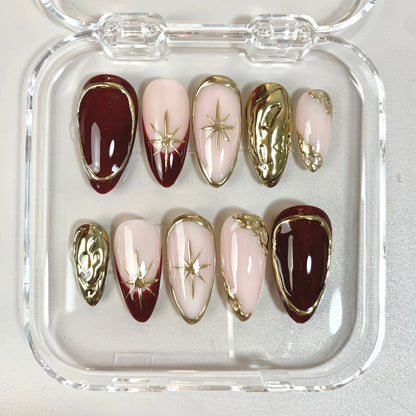 Golden Hour press-on nail set - XS to L sizing, ombre gradient design