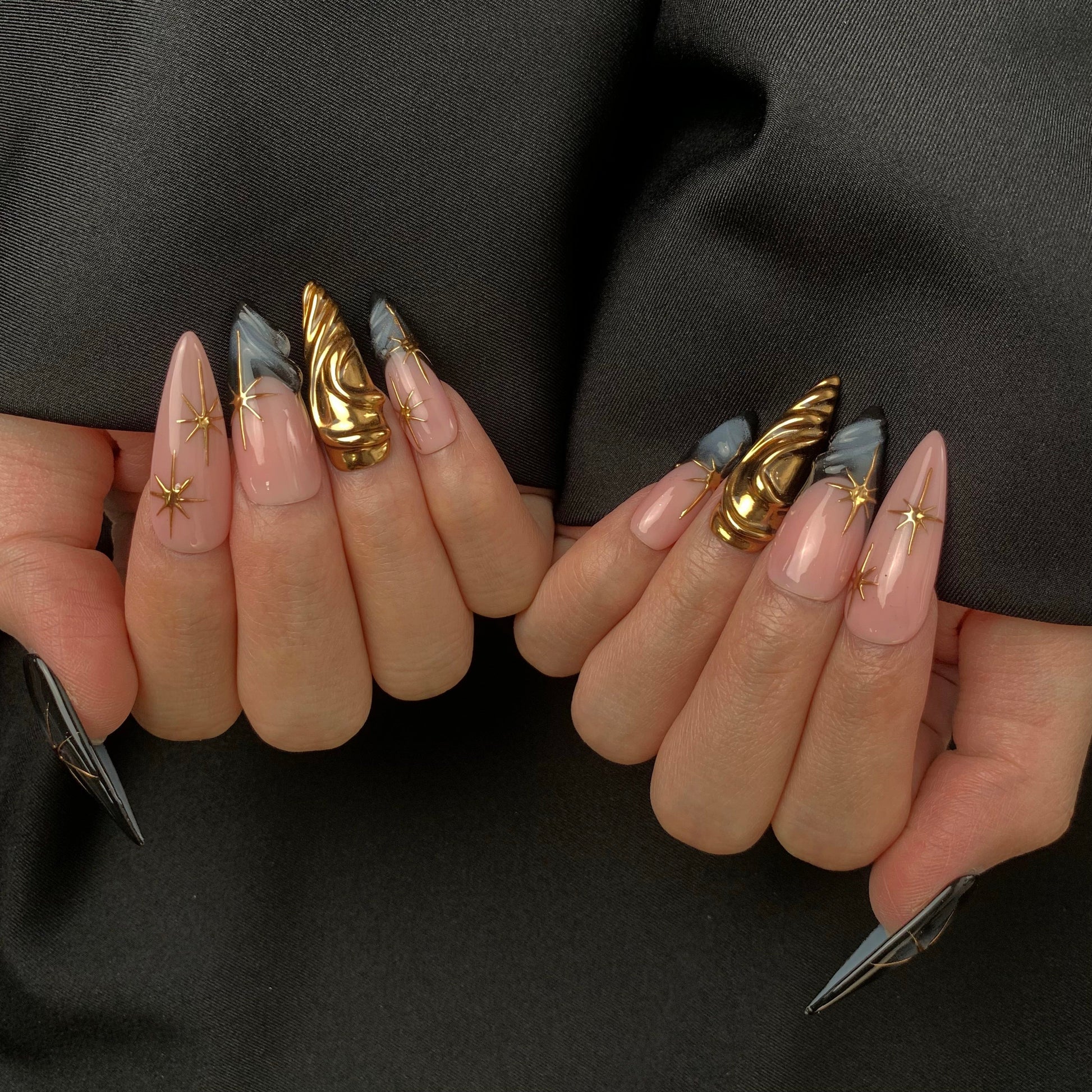 Royal Flame press-on nails - image 7 of 10, cat-eye velvet stiletto