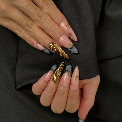 Royal Flame press-on nails - image 6 of 10, cat-eye velvet stiletto