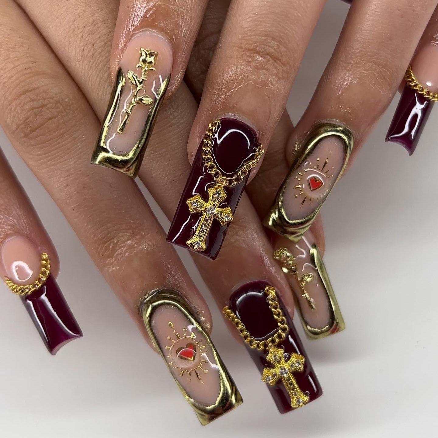 Funky Fusion press-on nails - image 7 of 17, seasonal coffin/ballerina