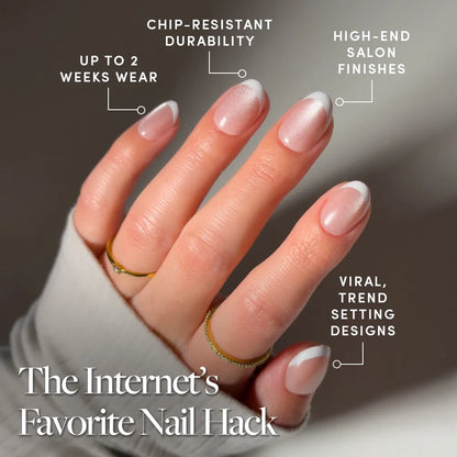 Angelic Touch press-on nails close-up texture detail - cat-eye velvet finish, US shipping