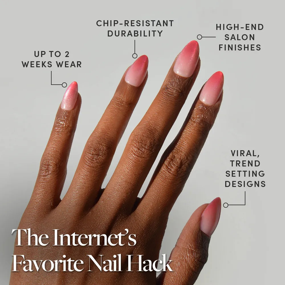 Faded Feelings press-on nail set - XS to L sizing, cat-eye velvet design