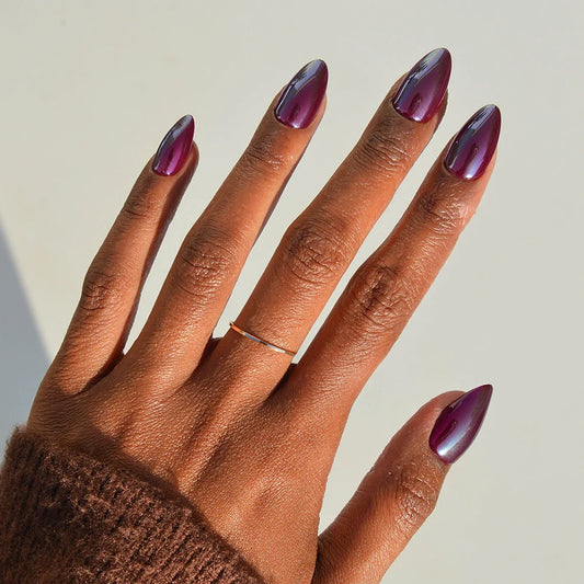 Jam Drizzle jelly glaze press-on nails - almond shape, front view