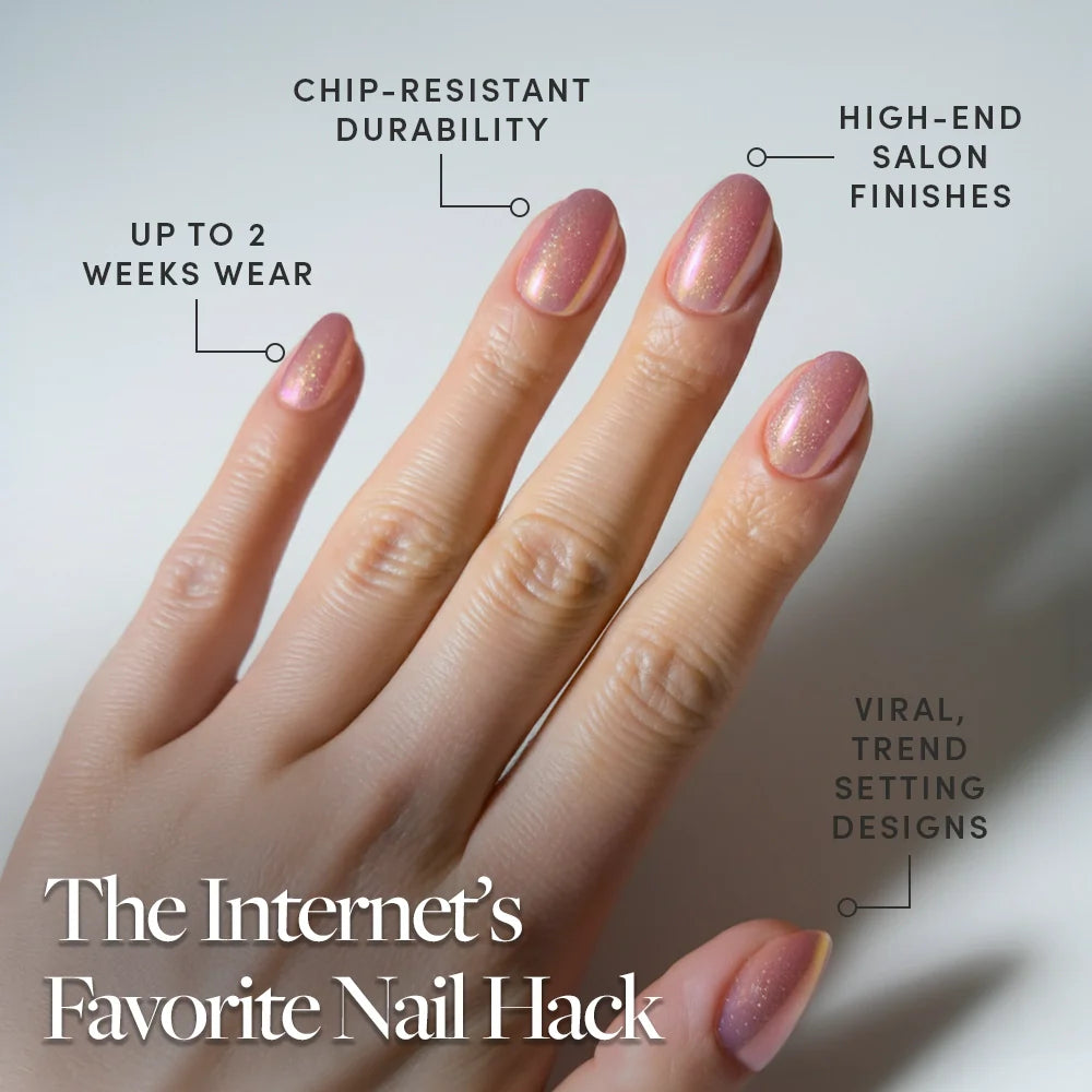 Guava Drop press-on nails close-up texture detail - cat-eye velvet finish, US shipping