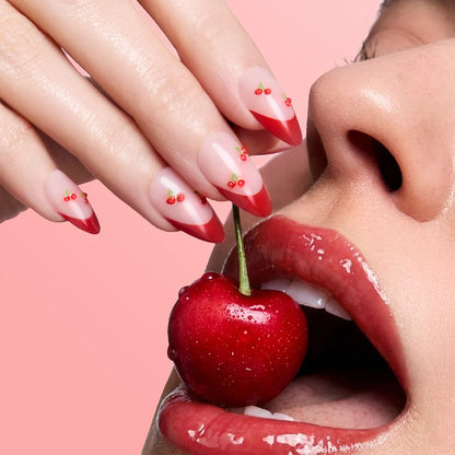 Cherry Bomb press-on nails - image 5 of 8, french tip almond