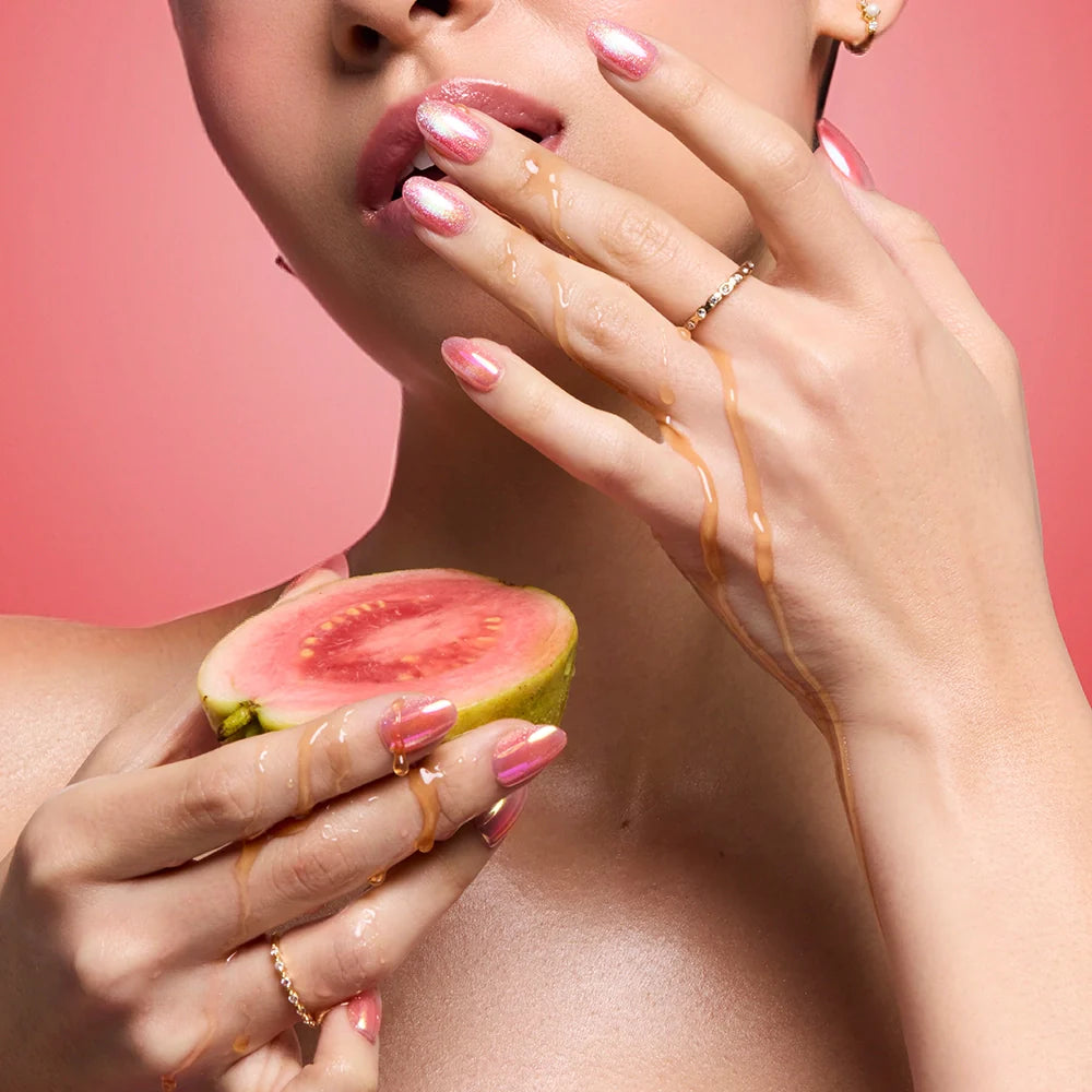 Guava Drop press-on nails - image 5 of 8, cat-eye velvet oval