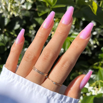 Juicy jelly glaze press-on nails - coffin/ballerina shape, front view