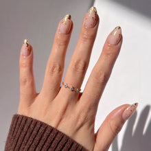 24K pearl-shift press-on nails - almond shape, front view