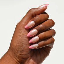 Bubble Gum Glaze french tip press-on nails - almond shape, front view