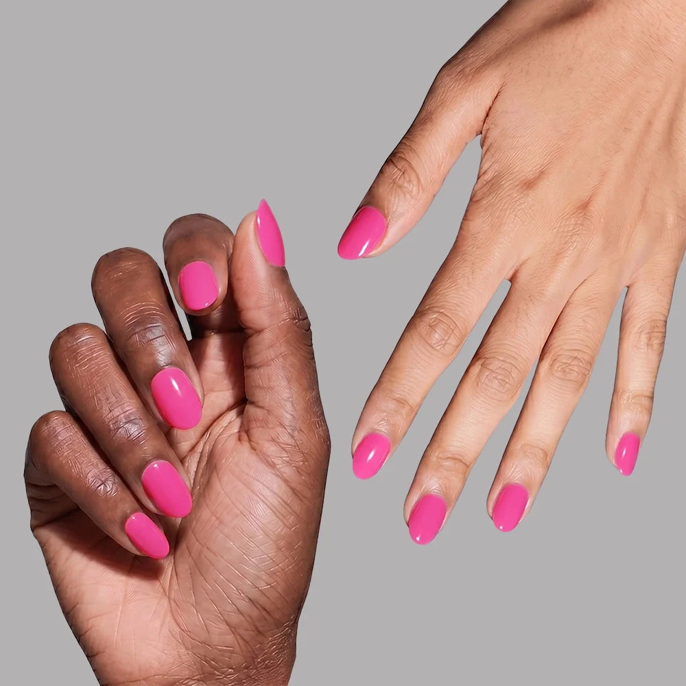 Hot Pink press-on nail set - XS to L sizing, summer design