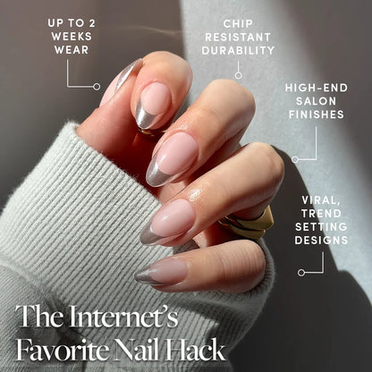Mirror Mirror press-on nail set - XS to L sizing, french tip design