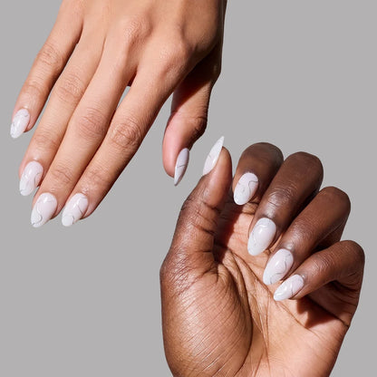 Silent Night press-on nail set - XS to L sizing, milky cloud dancer design