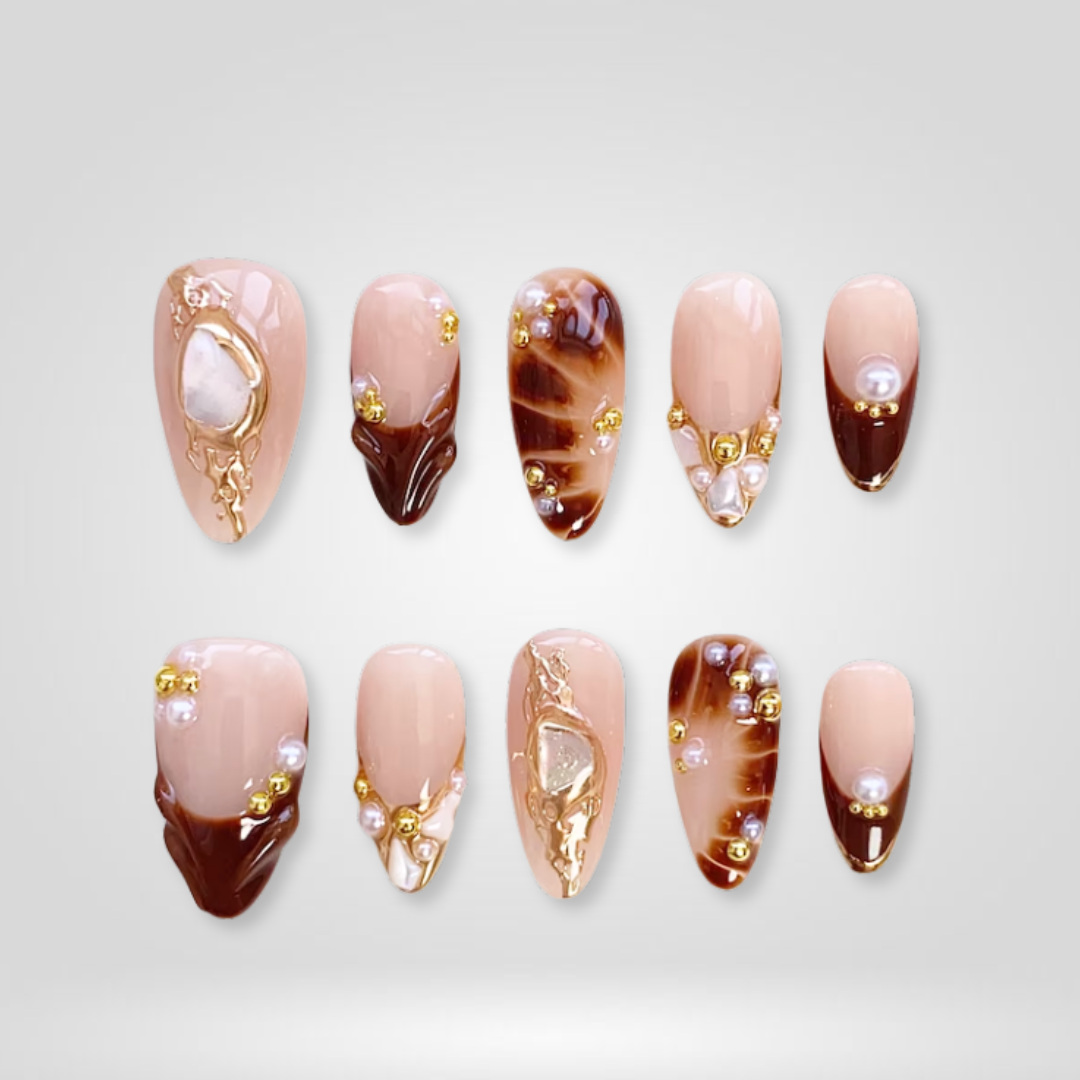 Enchanted Bloom press-on nails - image 8 of 15, cat-eye velvet almond