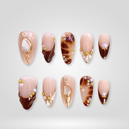 Enchanted Bloom press-on nails - image 8 of 15, cat-eye velvet almond