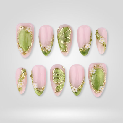 Enchanted Bloom press-on nails - image 12 of 15, cat-eye velvet almond