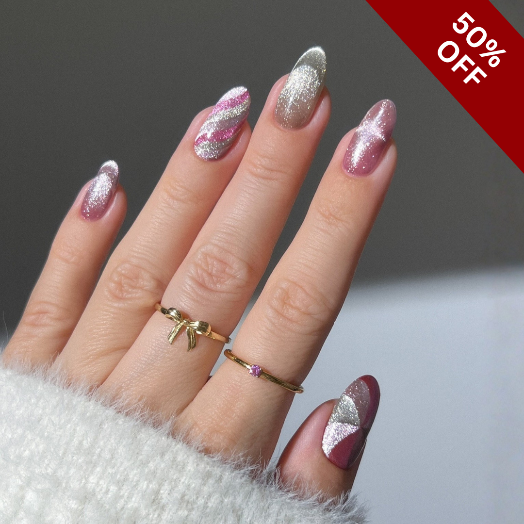 Holiday Whisper press-on nails - image 5 of 11, ombre gradient almond