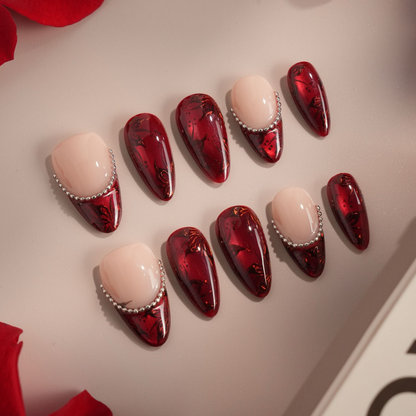 Winter Reverie press-on nails - image 9 of 15, milky cloud dancer almond