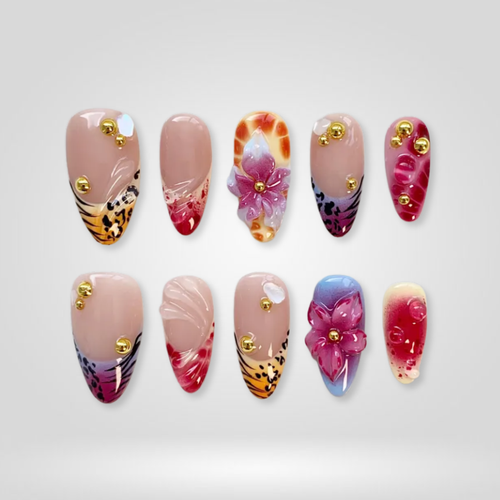 Sunset Wild butter yellow press-on nails - almond shape, front view