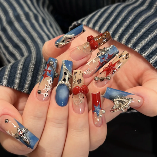 Color Rush seasonal press-on nails - square shape, front view