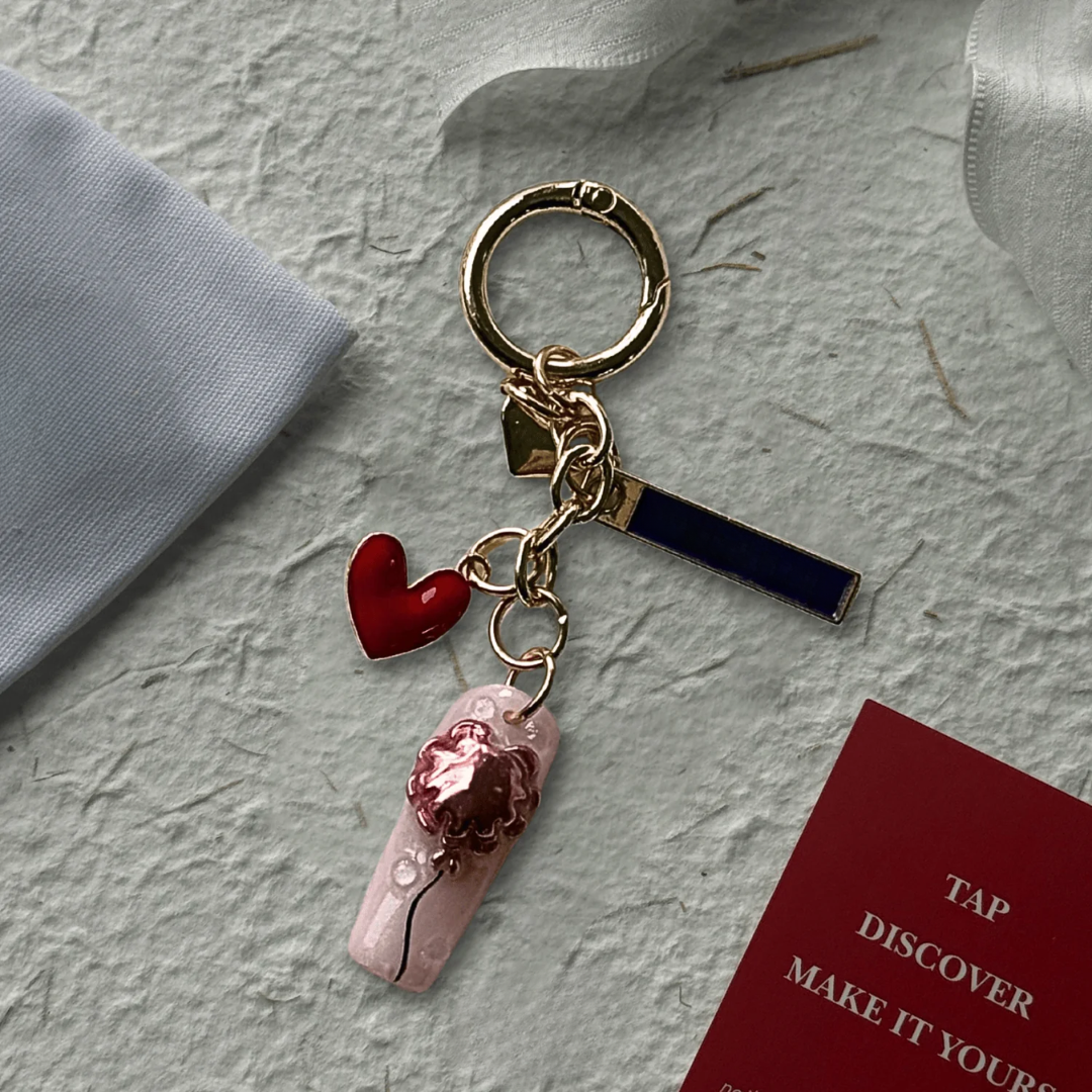 NFC Nail Keychain Bowtie Nail Box accessory - image 5 of 12